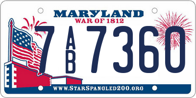 MD license plate 7AB7360
