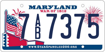 MD license plate 7AB7375