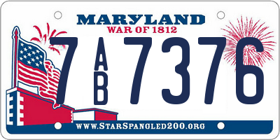 MD license plate 7AB7376