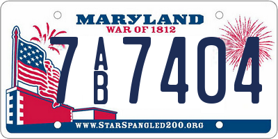 MD license plate 7AB7404