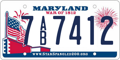 MD license plate 7AB7412