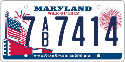 MD license plate 7AB7414