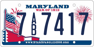 MD license plate 7AB7417