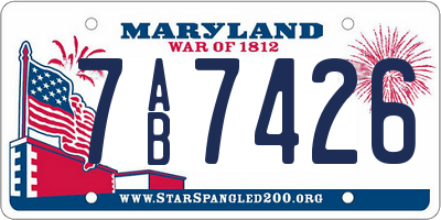 MD license plate 7AB7426