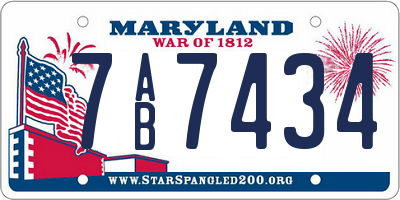 MD license plate 7AB7434
