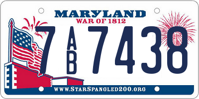 MD license plate 7AB7438