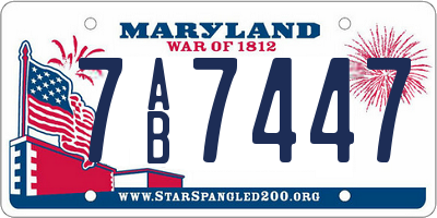 MD license plate 7AB7447