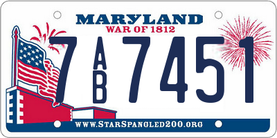 MD license plate 7AB7451