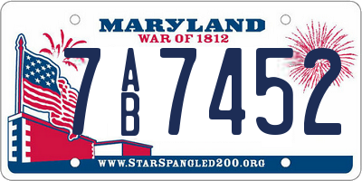 MD license plate 7AB7452