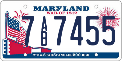MD license plate 7AB7455