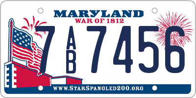 MD license plate 7AB7456