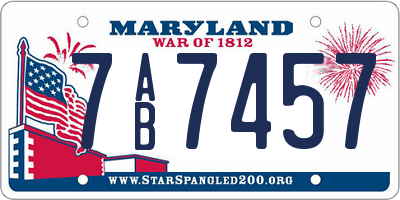 MD license plate 7AB7457