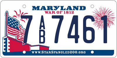 MD license plate 7AB7461