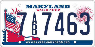 MD license plate 7AB7463