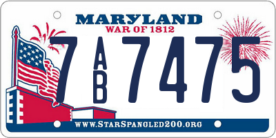 MD license plate 7AB7475