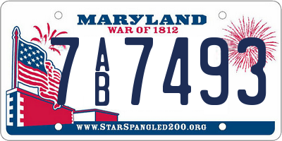 MD license plate 7AB7493