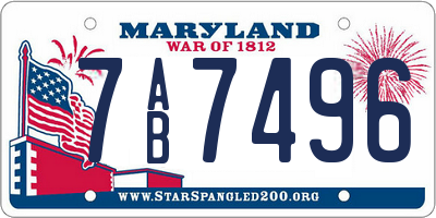 MD license plate 7AB7496