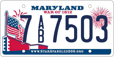 MD license plate 7AB7503