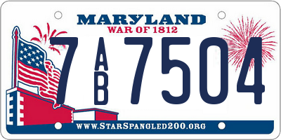 MD license plate 7AB7504