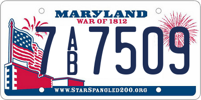 MD license plate 7AB7509