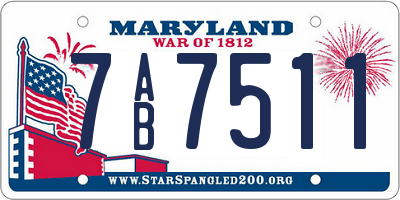 MD license plate 7AB7511