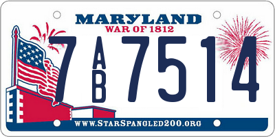 MD license plate 7AB7514