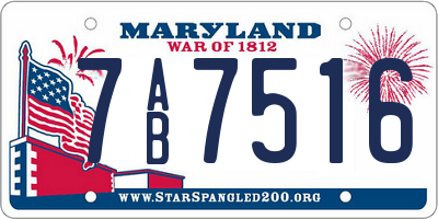 MD license plate 7AB7516