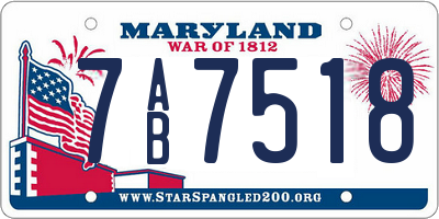 MD license plate 7AB7518