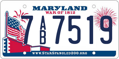 MD license plate 7AB7519