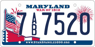 MD license plate 7AB7520