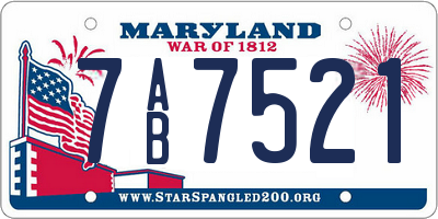 MD license plate 7AB7521