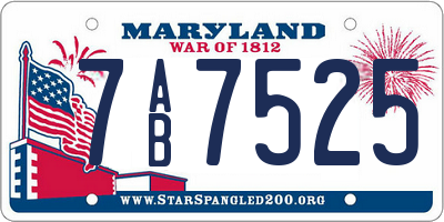 MD license plate 7AB7525