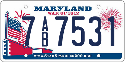 MD license plate 7AB7531