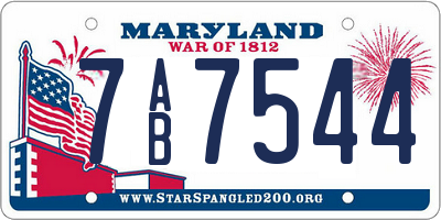 MD license plate 7AB7544