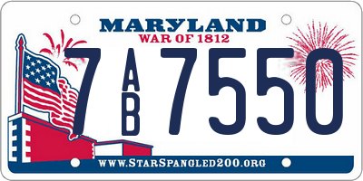 MD license plate 7AB7550