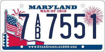 MD license plate 7AB7551