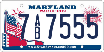 MD license plate 7AB7555