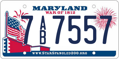 MD license plate 7AB7557