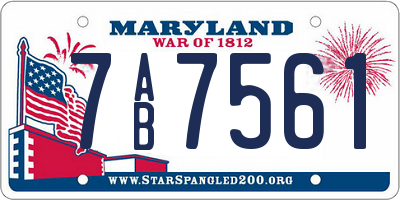 MD license plate 7AB7561