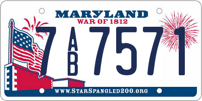 MD license plate 7AB7571