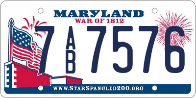 MD license plate 7AB7576