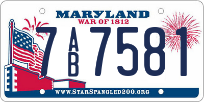 MD license plate 7AB7581