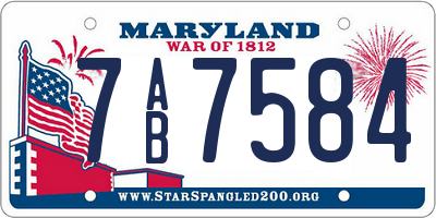 MD license plate 7AB7584