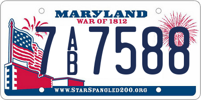 MD license plate 7AB7588