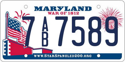MD license plate 7AB7589