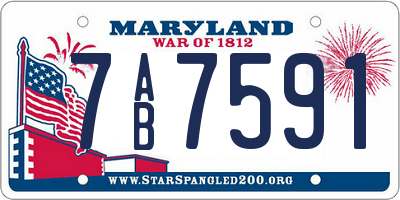 MD license plate 7AB7591