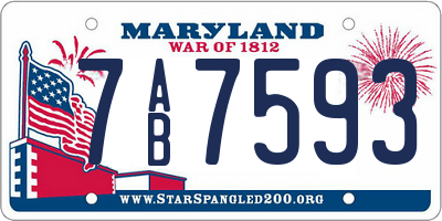 MD license plate 7AB7593