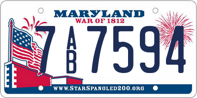 MD license plate 7AB7594