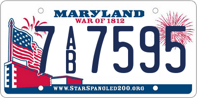 MD license plate 7AB7595