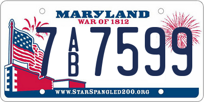 MD license plate 7AB7599